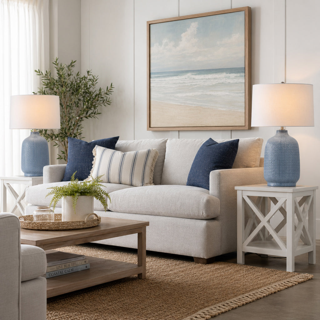 Boronda Light Blue Ceramic Table Lamps (Set of 2)