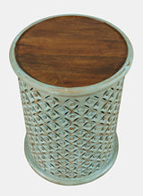 Decker Turquoise Large Drum Table