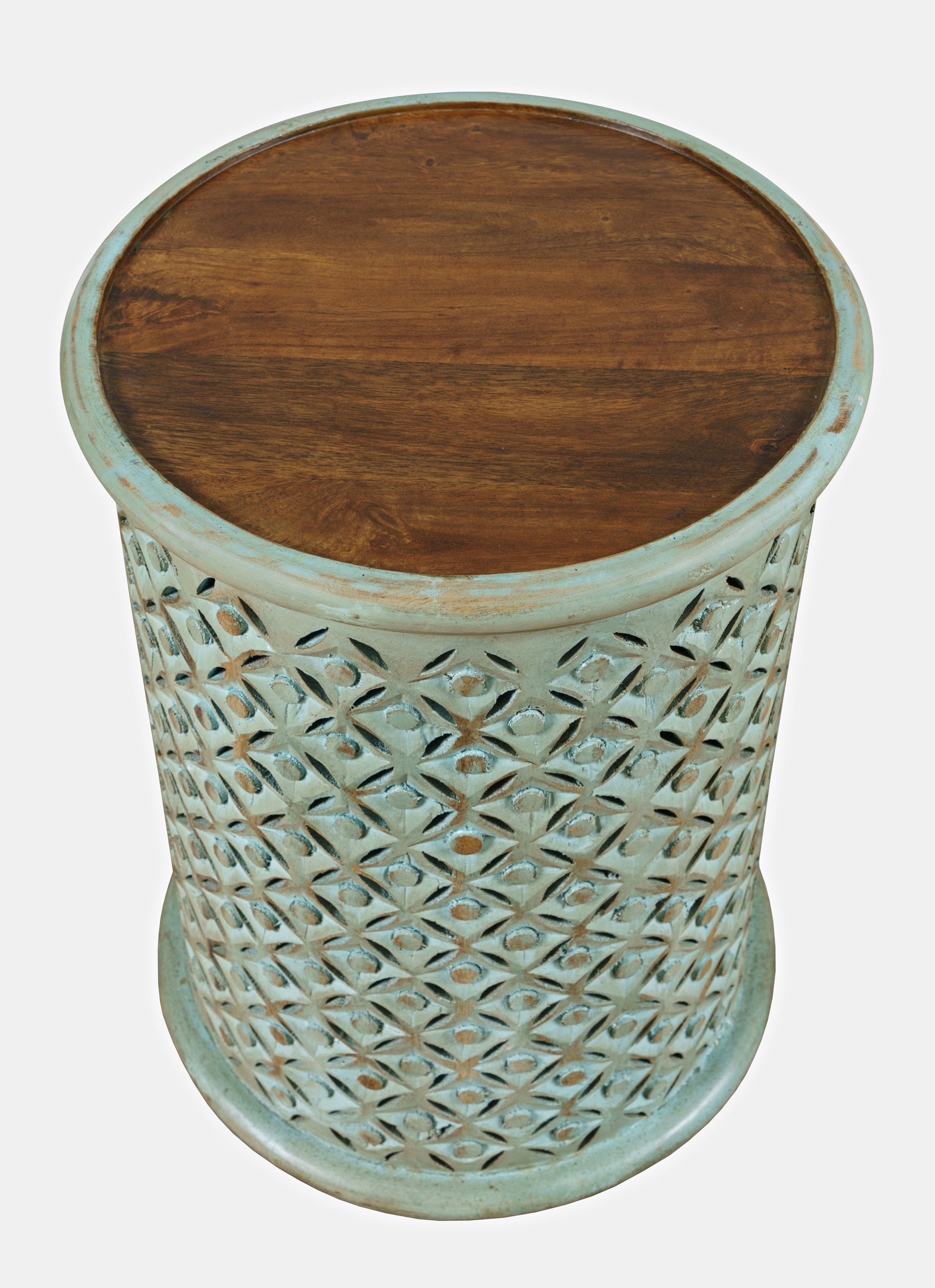 Decker Turquoise Large Drum Table