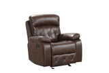 Zera Brown Airleather Manual Recliner - Ornate Home