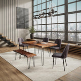Nature's Edge Light Chestnut/Grey 60 Dining Table w/ 4 Maddox Chairs