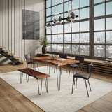 Nature's Edge Light Chestnut/Dark Brown 60 Dining Table w/ 4 Owen Chairs