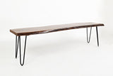Nature's Edge Light Chestnut/Slate 79 Dining Table w/ 4 Owen Chairs and Bench