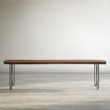 Nature's Edge Light Chestnut/Slate 79 Dining Table w/ 4 Owen Chairs and Bench