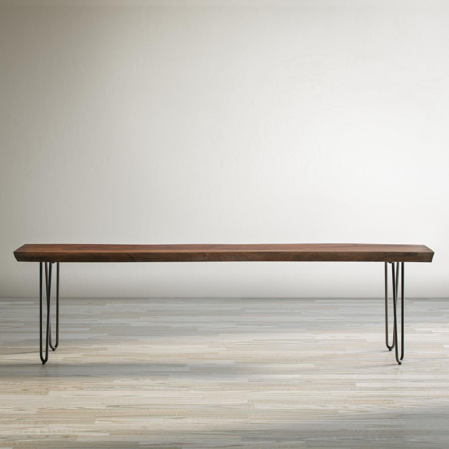 Nature's Edge Light Chestnut/Slate 79 Dining Table w/ 4 Owen Chairs and Bench