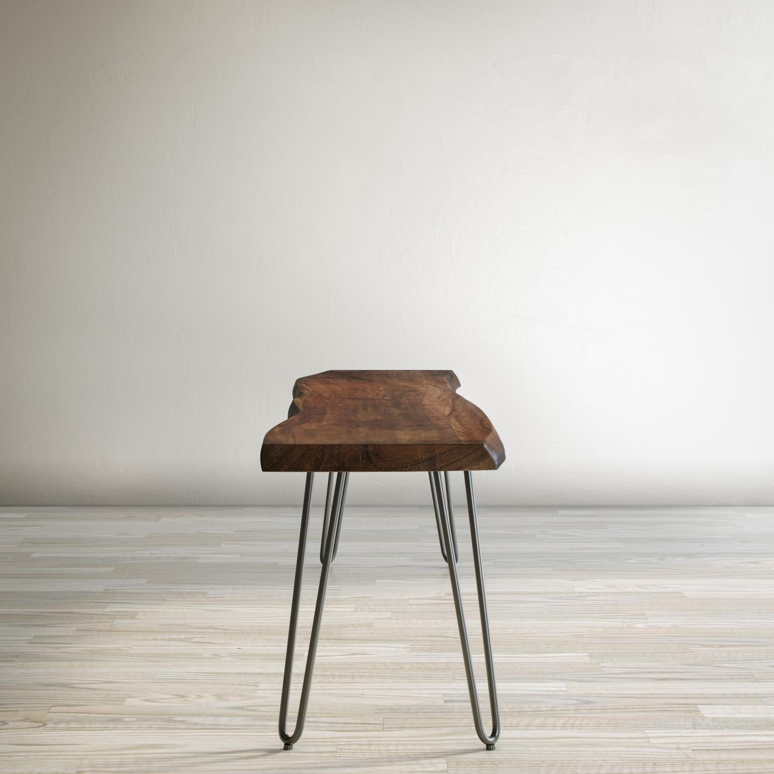 Nature's Edge Light Chestnut/Slate 79 Dining Table w/ 4 Owen Chairs and Bench