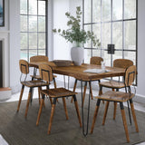 Nature's Edge Light Chestnut 79 Dining Table w/ 4 Wooden Chairs
