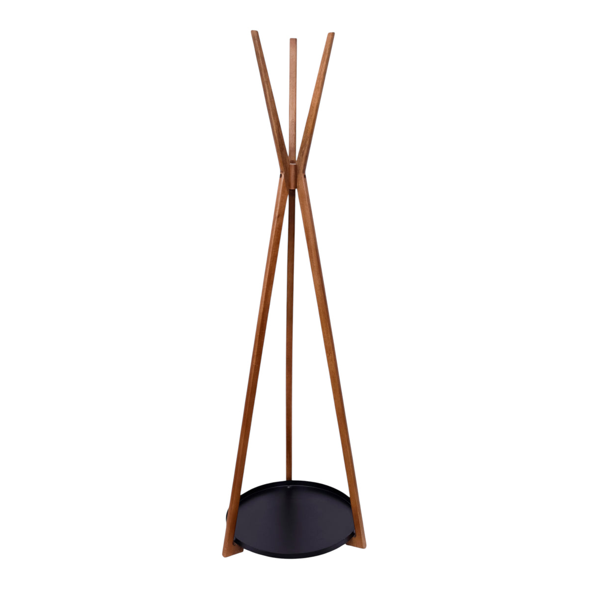 Mint Canyon Natural/Black 3-Leg Coat Rack with Shelf