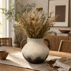 Almamill White/Brown/Ivory Small Vase