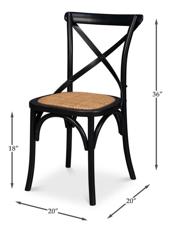 Tuileries Gardens Black Side Chair (Set of 2)