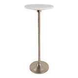 Cerritos White Banswada Drink Table with Marble Top