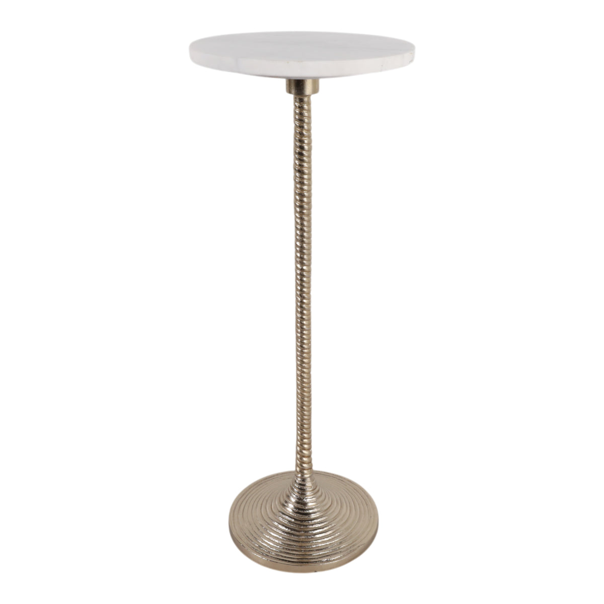 Cerritos White Banswada Drink Table with Marble Top