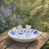 Foleymill Blue/White Floral Cinoiserie Bird Bath Birding
