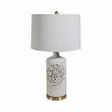 Lonsmith Cream/Gold Dahlia Flower Applique Table Lamp