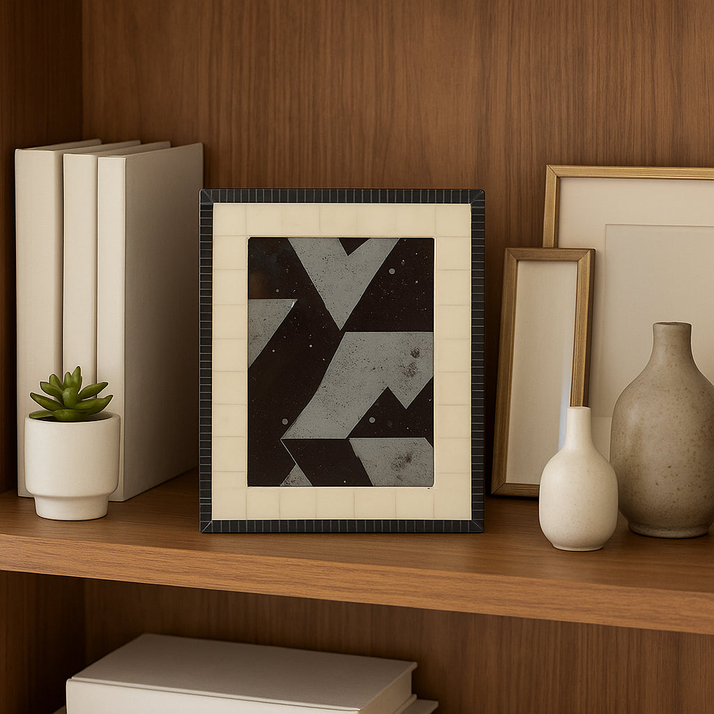 McKittrick Ivory/Black Etched Border Photo Frame