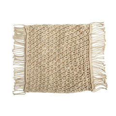 18” BOHO Fringed Woven Macrame Decorative Pillow Cover - Ornate Home