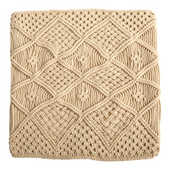 18” Boho Cross Woven Macrame Decorative Pillow Cover - Ornate Home