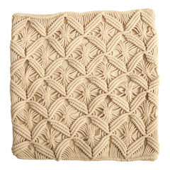 18” Boho Diamond Woven Macrame Decorative Pillow Cover - Ornate Home