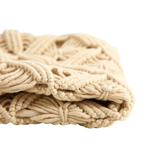 18” Boho Diamond Woven Macrame Decorative Pillow Cover - Ornate Home