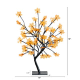 18" Pre-Lit Autumn Artificial Maple Fall Tree with 48 Warm White LED Maple Shaped Lights
