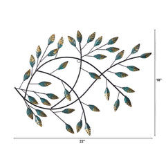 18” x 22” Scattered Leaves & Vine Wall Decor - Ornate Home