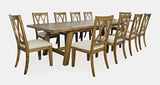 Telluride Gold Trestle Dining Table w/ 10 Chairs