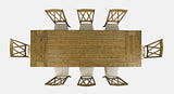 Telluride Gold Trestle Dining Table w/ 8 Chairs