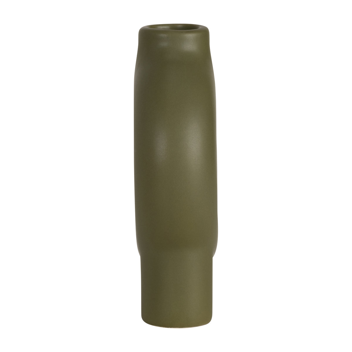 The Oaks Olive Ceramic Donut Footed Vase