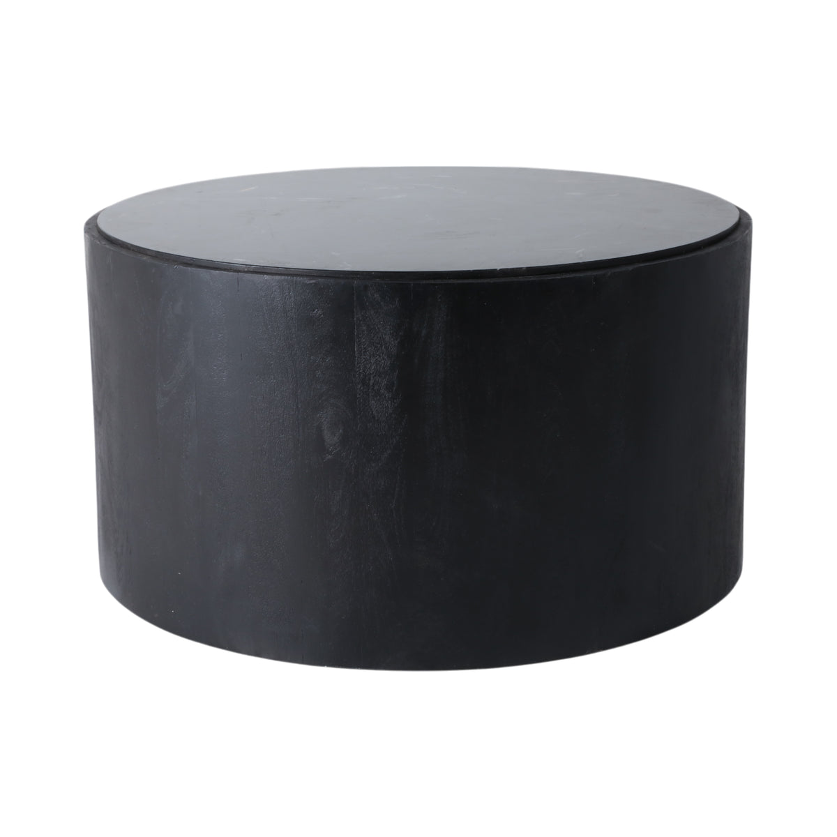 Johnsville Black/White Marble Inlay Round Coffee Table