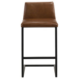 Vardon Brown Genuine Leather Bar Stool Dark (Set of 2)