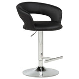 Travia Black and Chrome Adjustable Leatherette Swivel Bar Stool