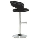 Travia Black and Chrome Adjustable Leatherette Swivel Bar Stool