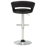 Travia Black and Chrome Adjustable Leatherette Swivel Bar Stool