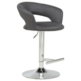 Travia Grey and Chrome Adjustable Leatherette Swivel Bar Stool
