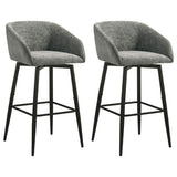 Rainer Charcoal Fabric Upholstered Swivel Bar Chair (Set of 2)