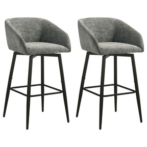 Rainer Charcoal Fabric Upholstered Swivel Bar Chair (Set of 2)