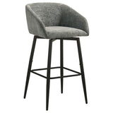 Rainer Charcoal Fabric Upholstered Swivel Bar Chair (Set of 2)