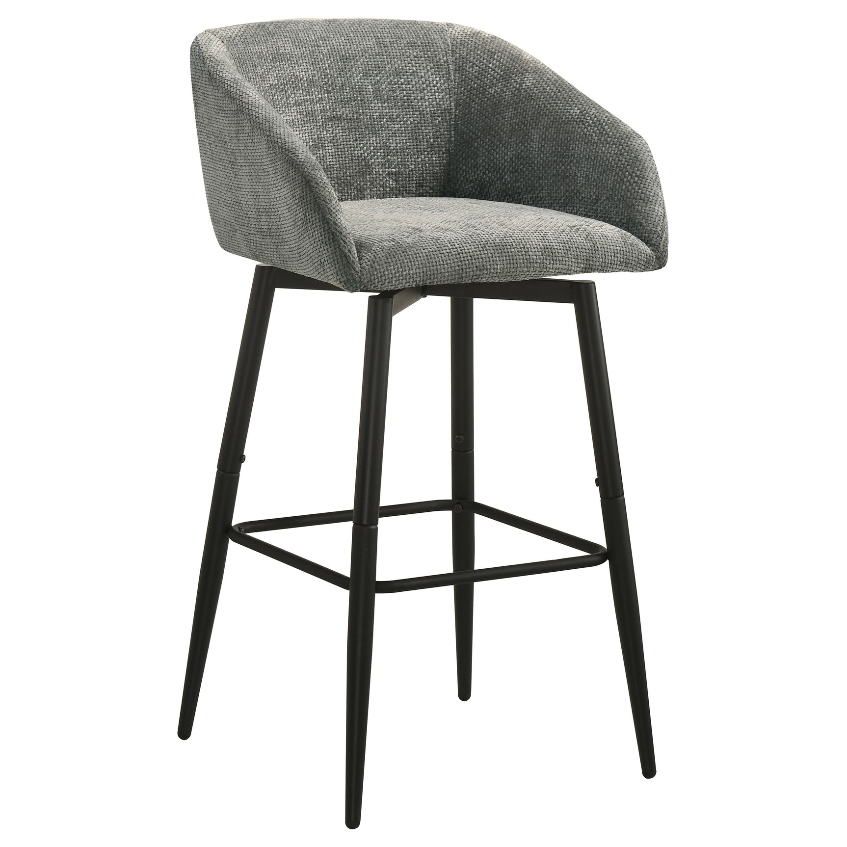 Rainer Charcoal Fabric Upholstered Swivel Bar Chair (Set of 2)
