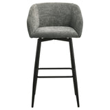 Rainer Charcoal Fabric Upholstered Swivel Bar Chair (Set of 2)