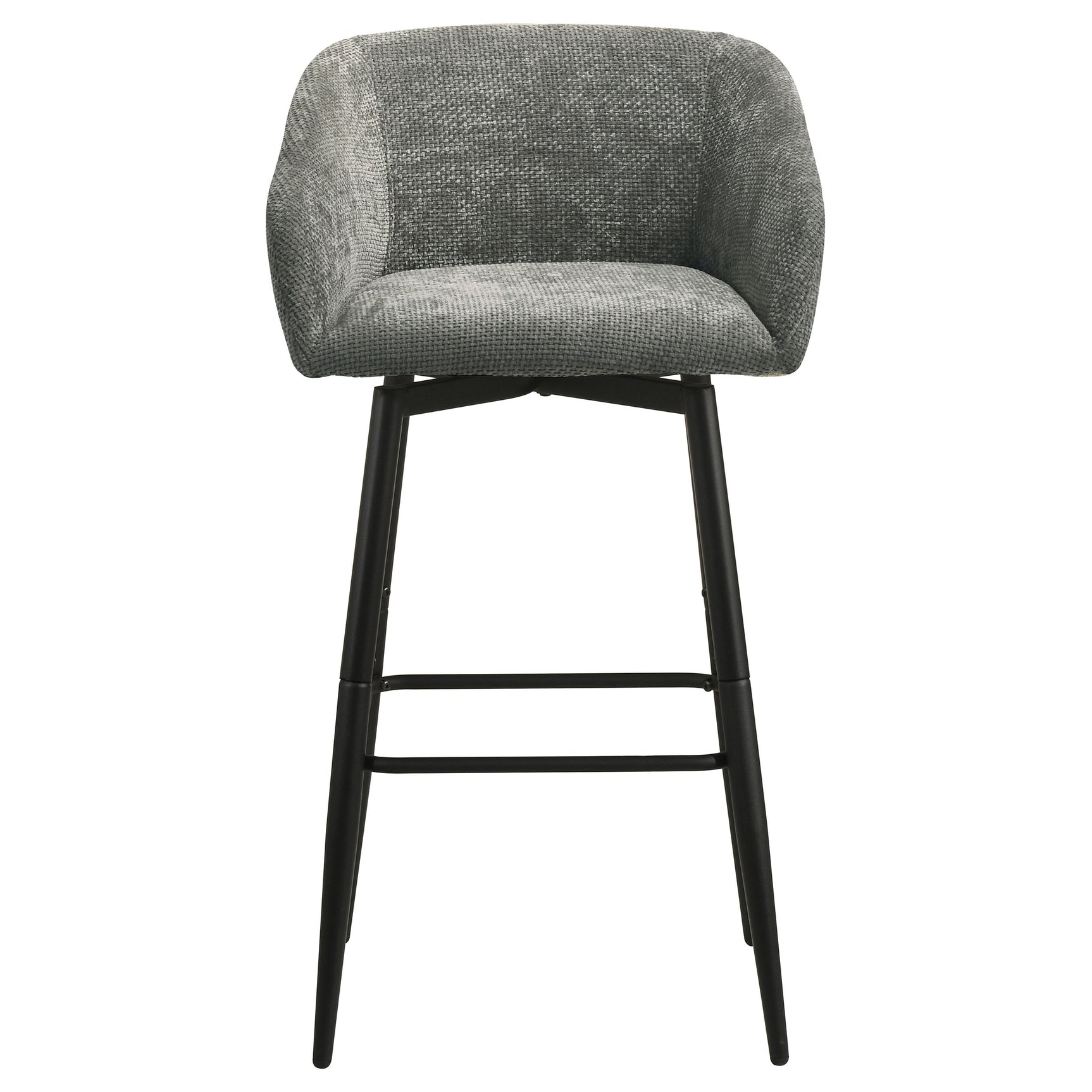 Rainer Charcoal Fabric Upholstered Swivel Bar Chair (Set of 2)