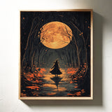 Witch Beneath the Harvest Moonlight