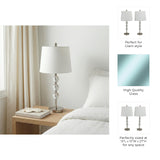 El Nido Silver/White Crystal Table Lamps (Set of 2)