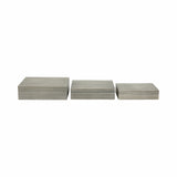 Coffing White Resin Ridged Boxes (Set of 3)