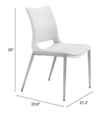 Ace White & Silver Dining Chair (Set of 2)