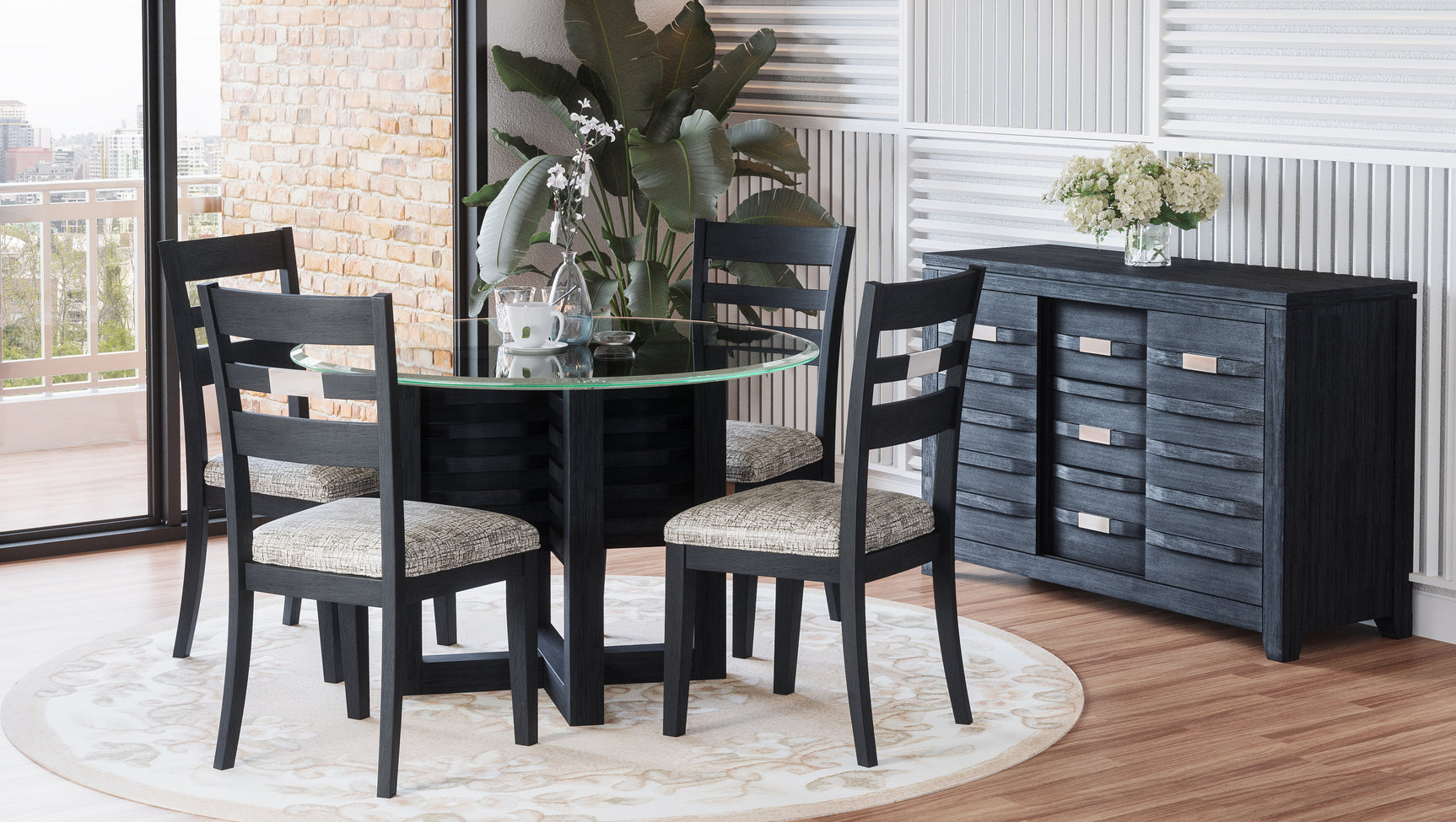 Altamonte Dark Charcoal Round Dining Table