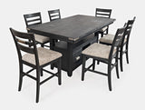 Altamonte Dark Charcoal High/Low Rect. Counter Dining Table w/ 4 Ladderback Stools