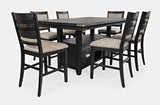 Altamonte Dark Charcoal High/Low Rect. Counter Dining Table w/ 6 Uph Stools