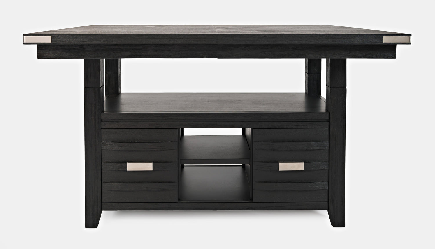 Altamonte Dark Charcoal High/Low Rect. Counter Dining Table w/ 6 Uph Stools