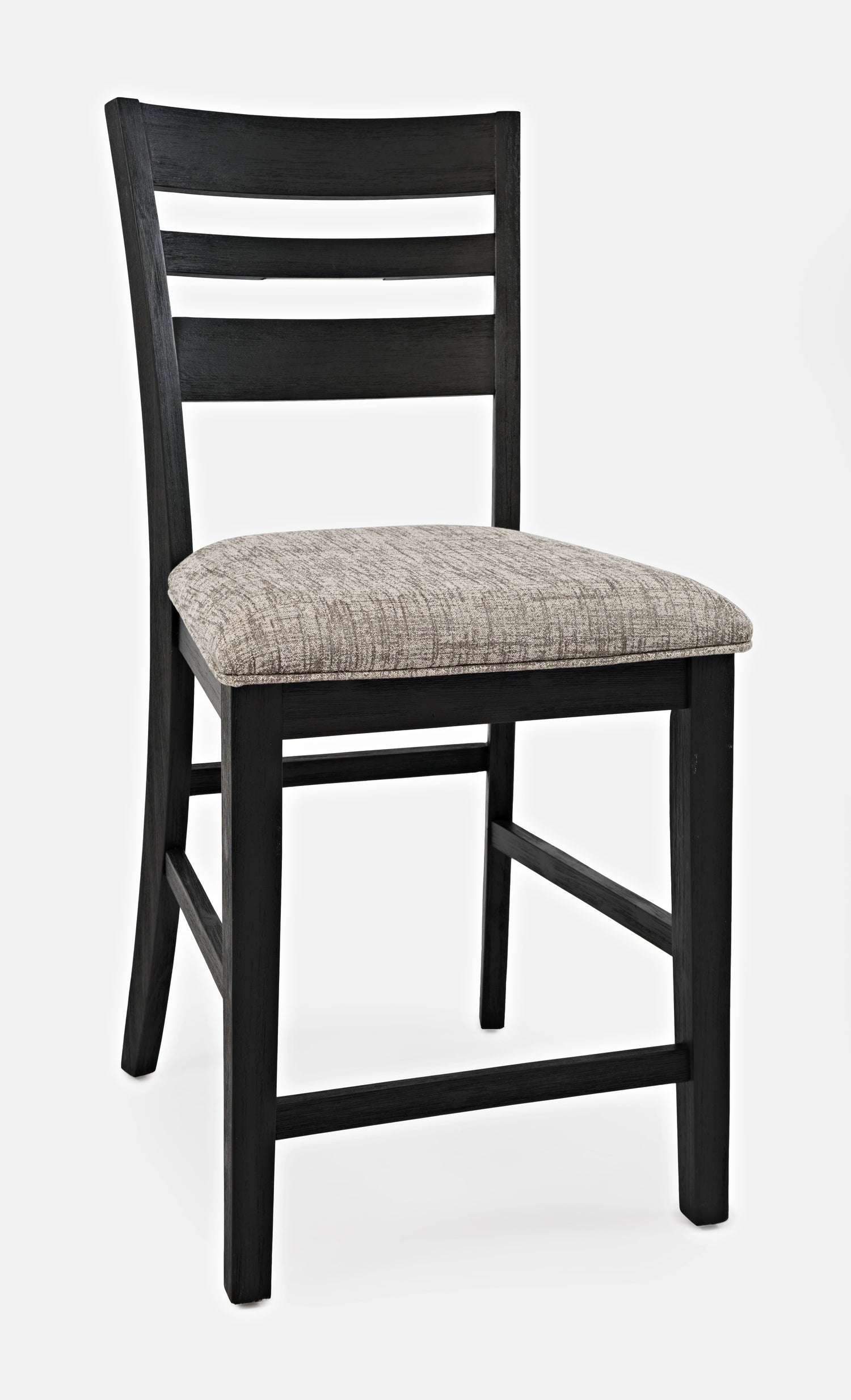 Altamonte Dark Charcoal High/Low Rect. Counter Dining Table w/ 2 Uph and 4 Ladderback Stools
