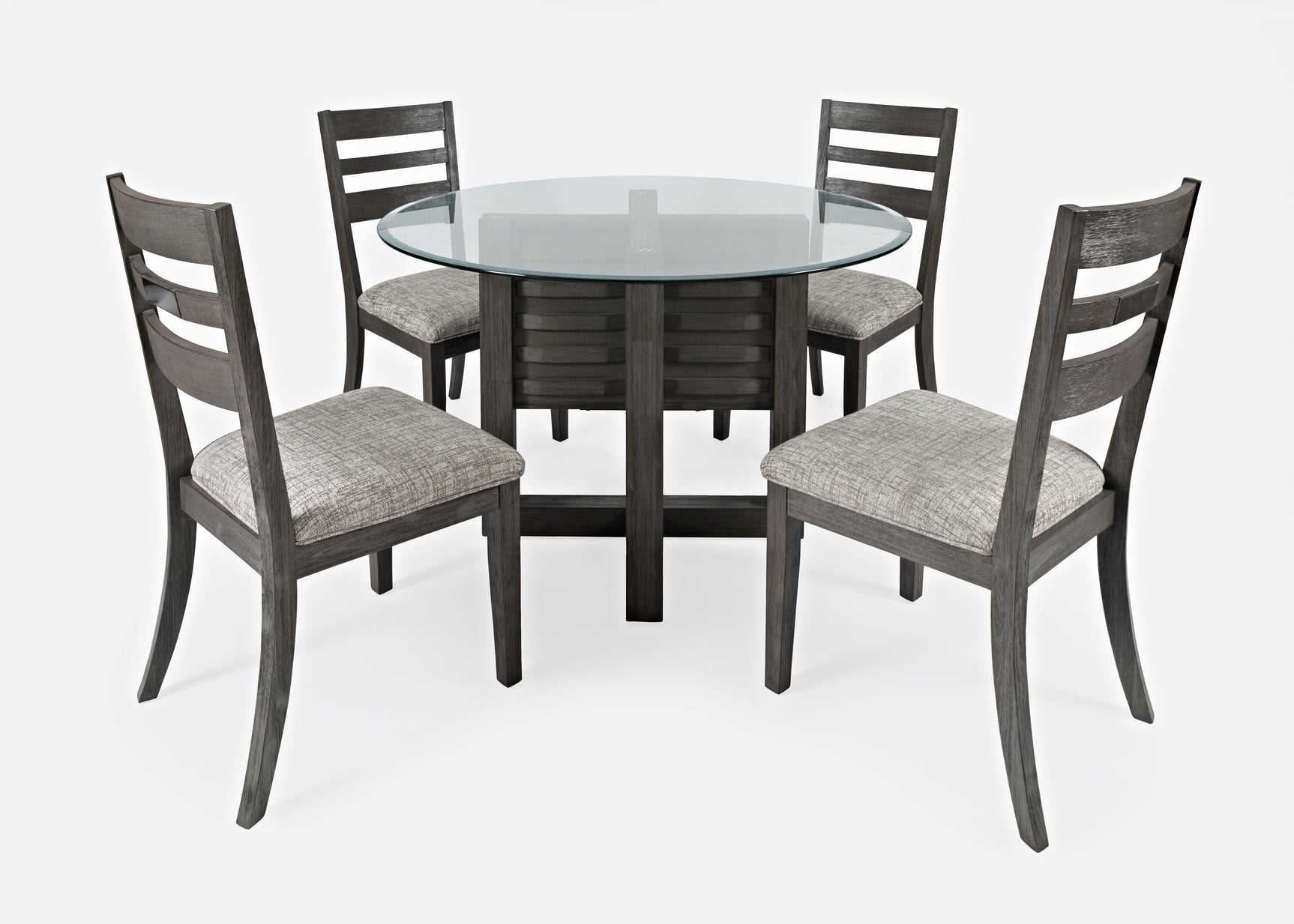 Altamonte Brushed Grey Round Dining Table w/ 4 Chairs